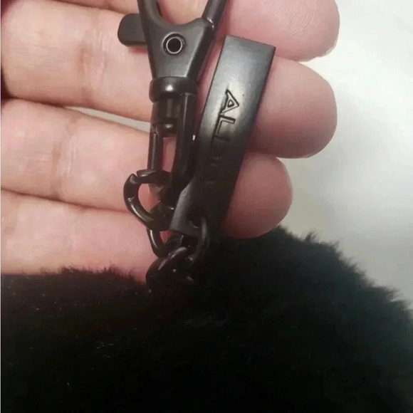 ALDO Black Faux Fur Pom Pom Keychain - Picture 3 of 8